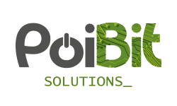 Ein grün-graues Logo für Poibit Solutions