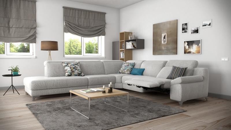 Canapé d'angle avec 1 place relax électrique