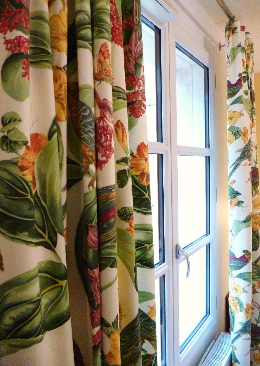 Rideaux doublés têtes flamandes