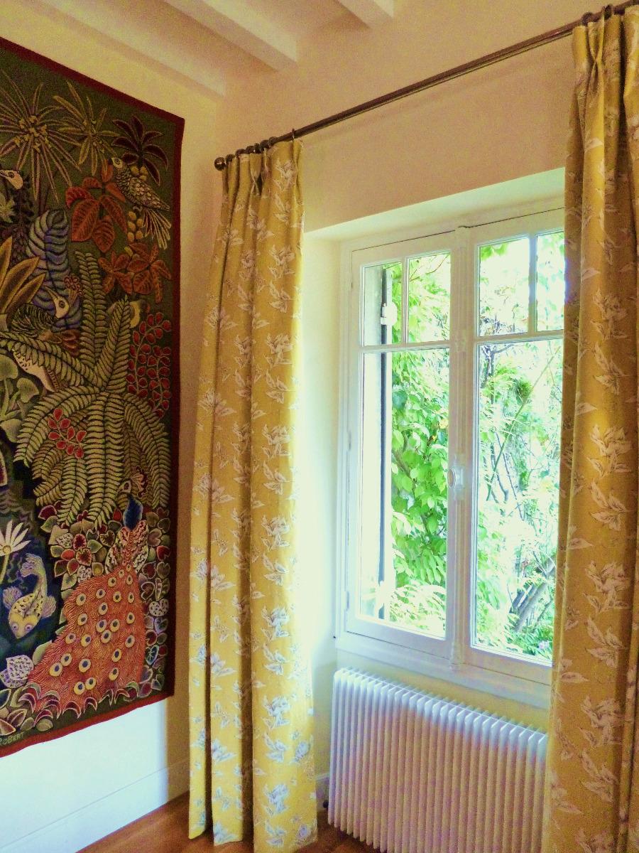 Rideaux en lin façon tapissier