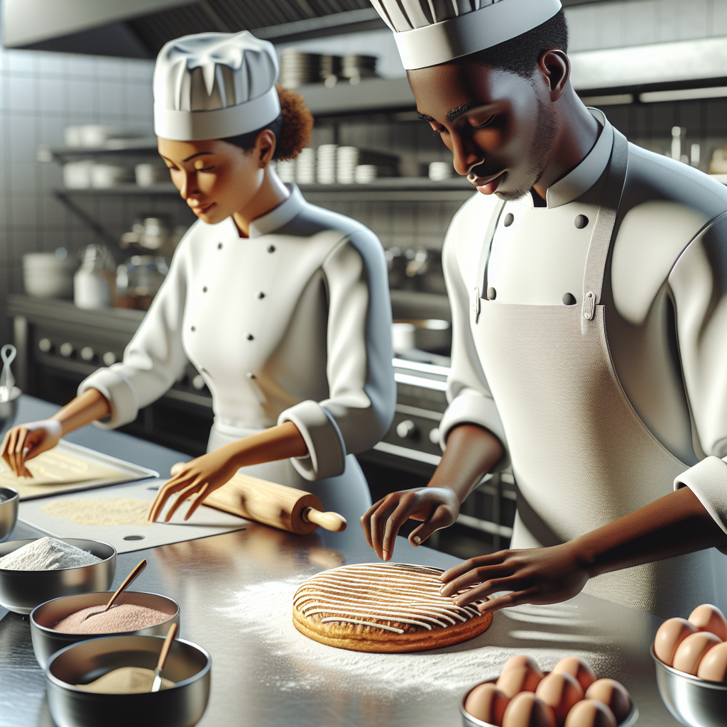 Realistic stock image of artisan pastry chef baking