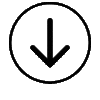 Flecha que apunta hacia abajo dentro de un círculo.