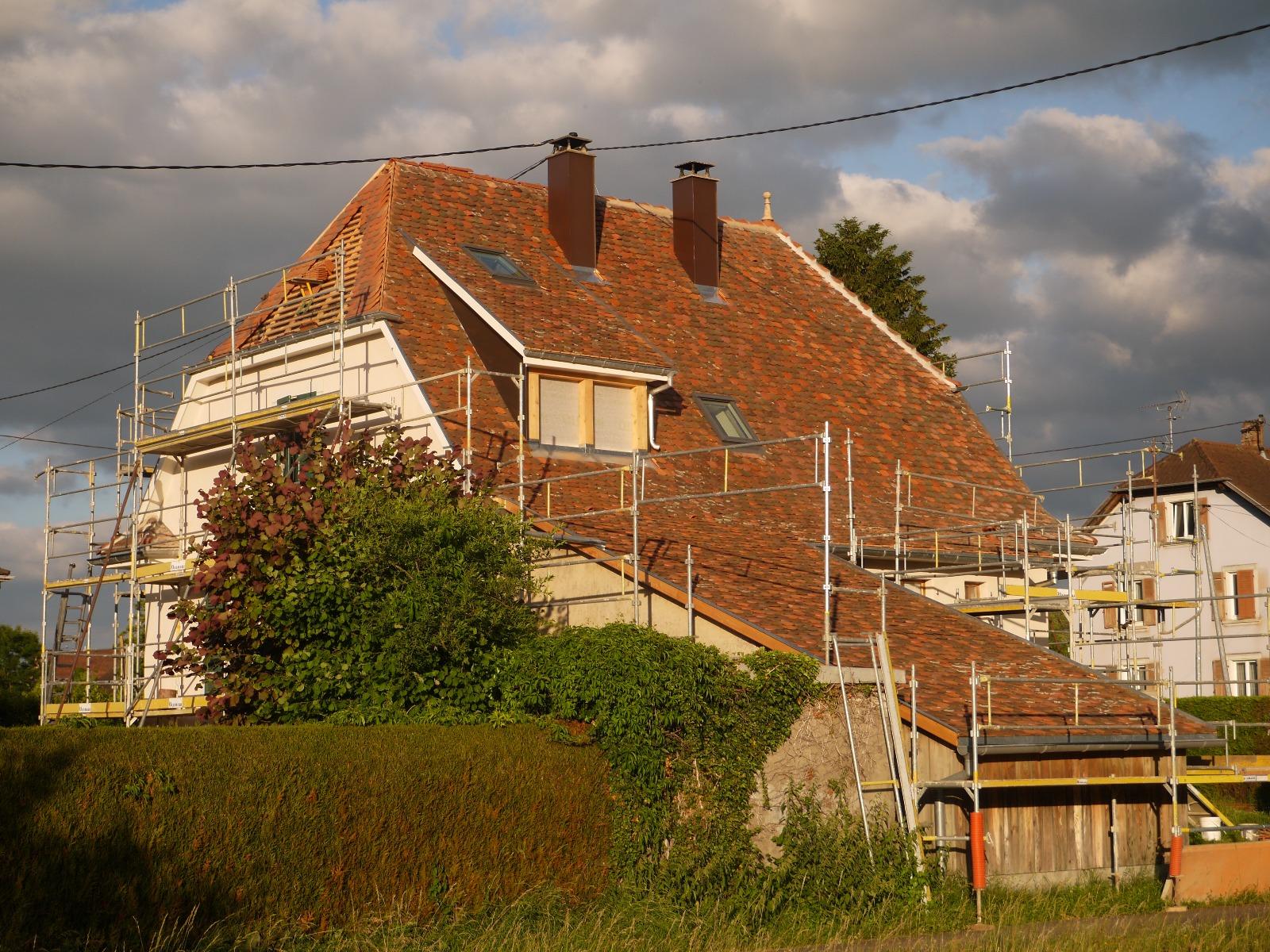 creation chien assis et refection de toiture