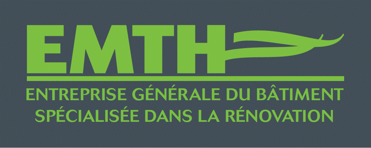Texte vert « EMTH » avec des virgules bleues et rouges sur un fond sombre.
