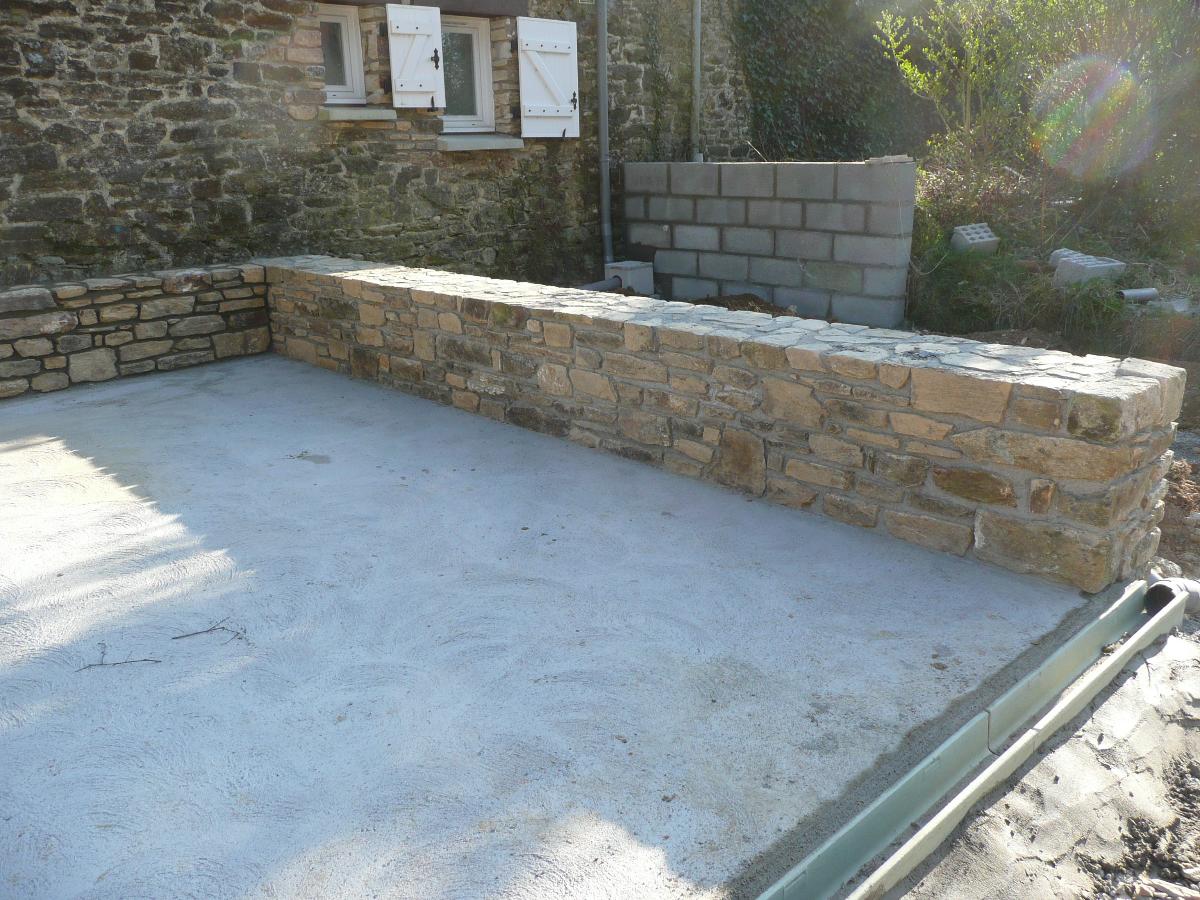 Terrasse Muret réalisée par votre maçon