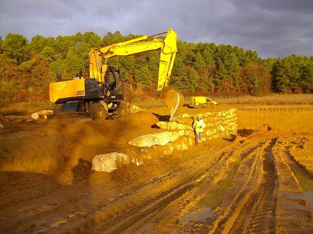 Enrochement pour stabilisation de terrains