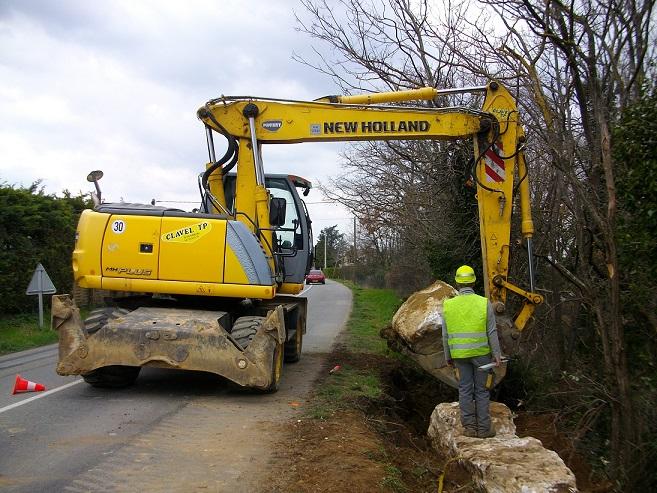 Enrochement pour stabilisations de routes