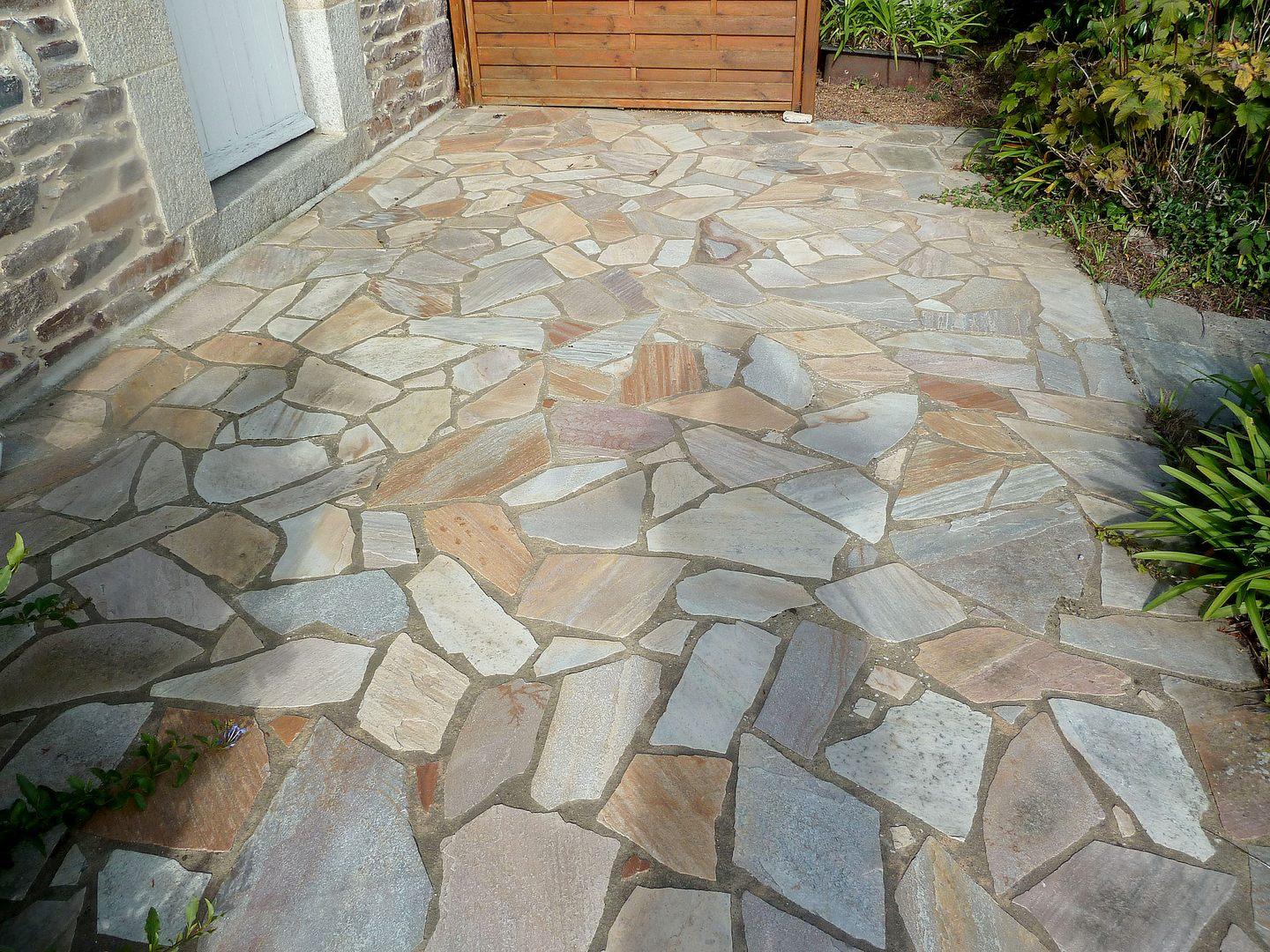 dallage quartzite pose opus insertum Maçonnerie Paimpol D.Le Pennec