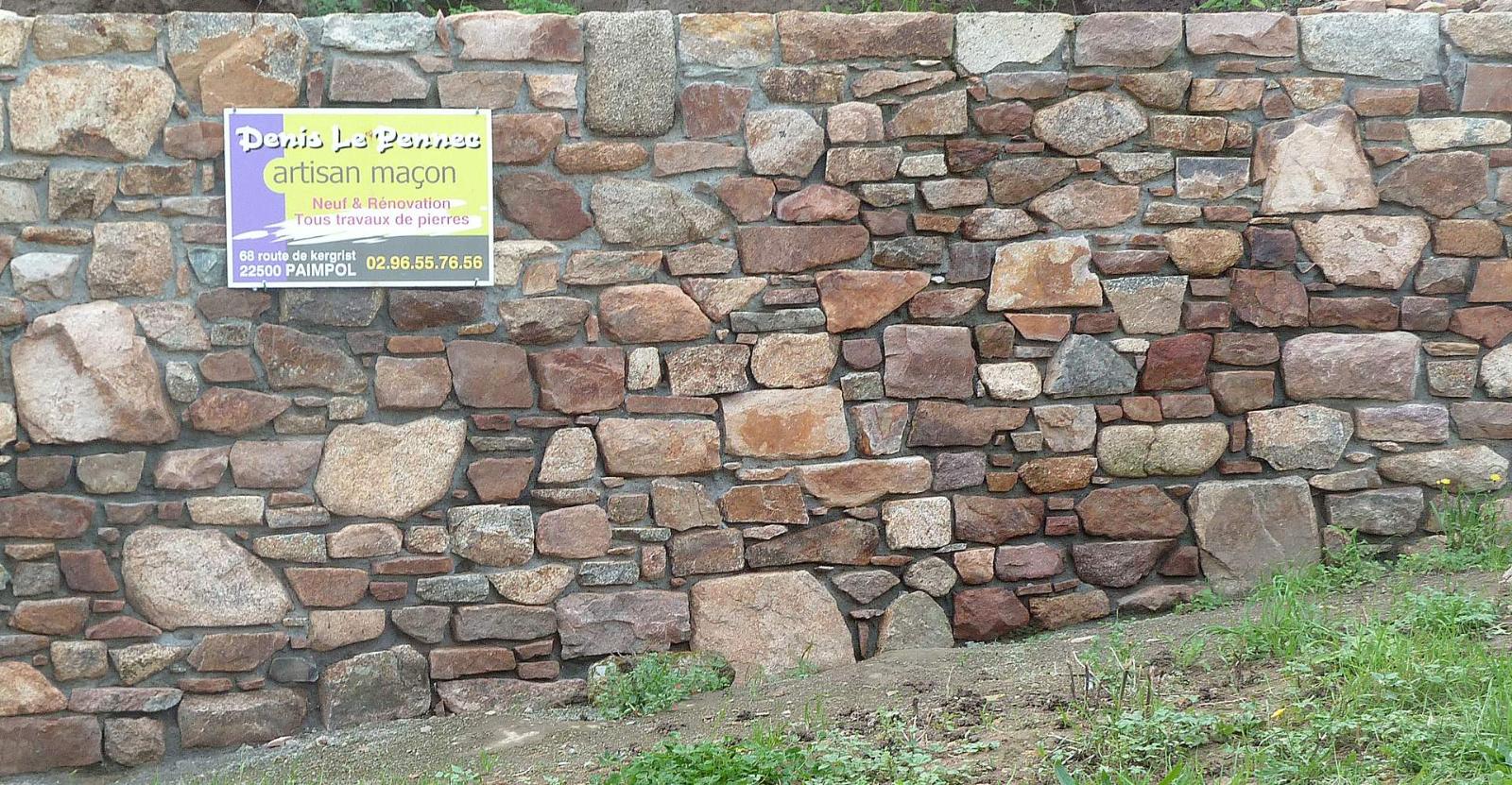 muret pierres de pays maçonnerie taille de pierre Paimpol D.Le Pennec