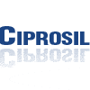 Texto "CIPROSIL" em azul escuro, com reflexo espelhado abaixo.