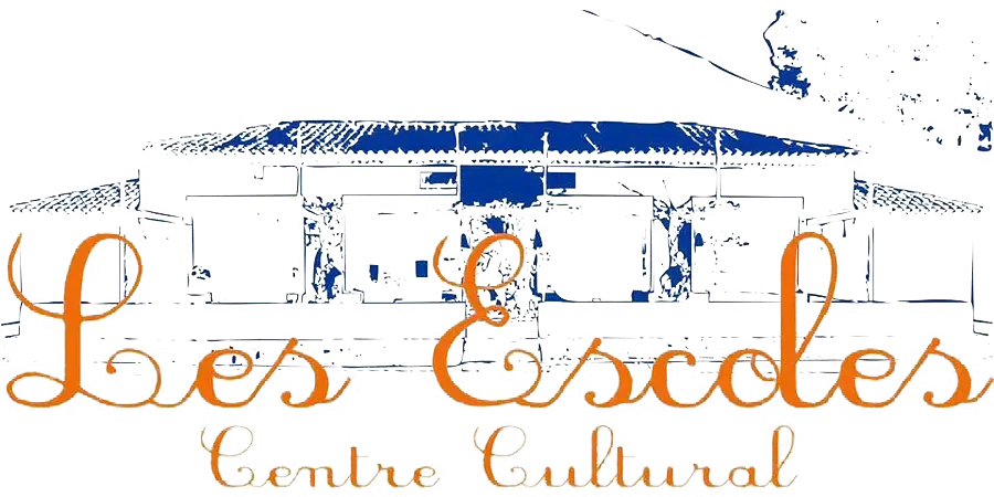 Un logotipo para les escoles centre cultural con un edificio al fondo.