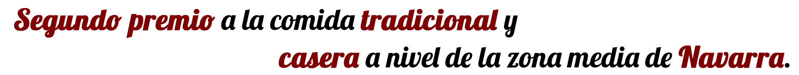 Banner de texto en español sobre comida tradicional y cena a la media en Navarra.