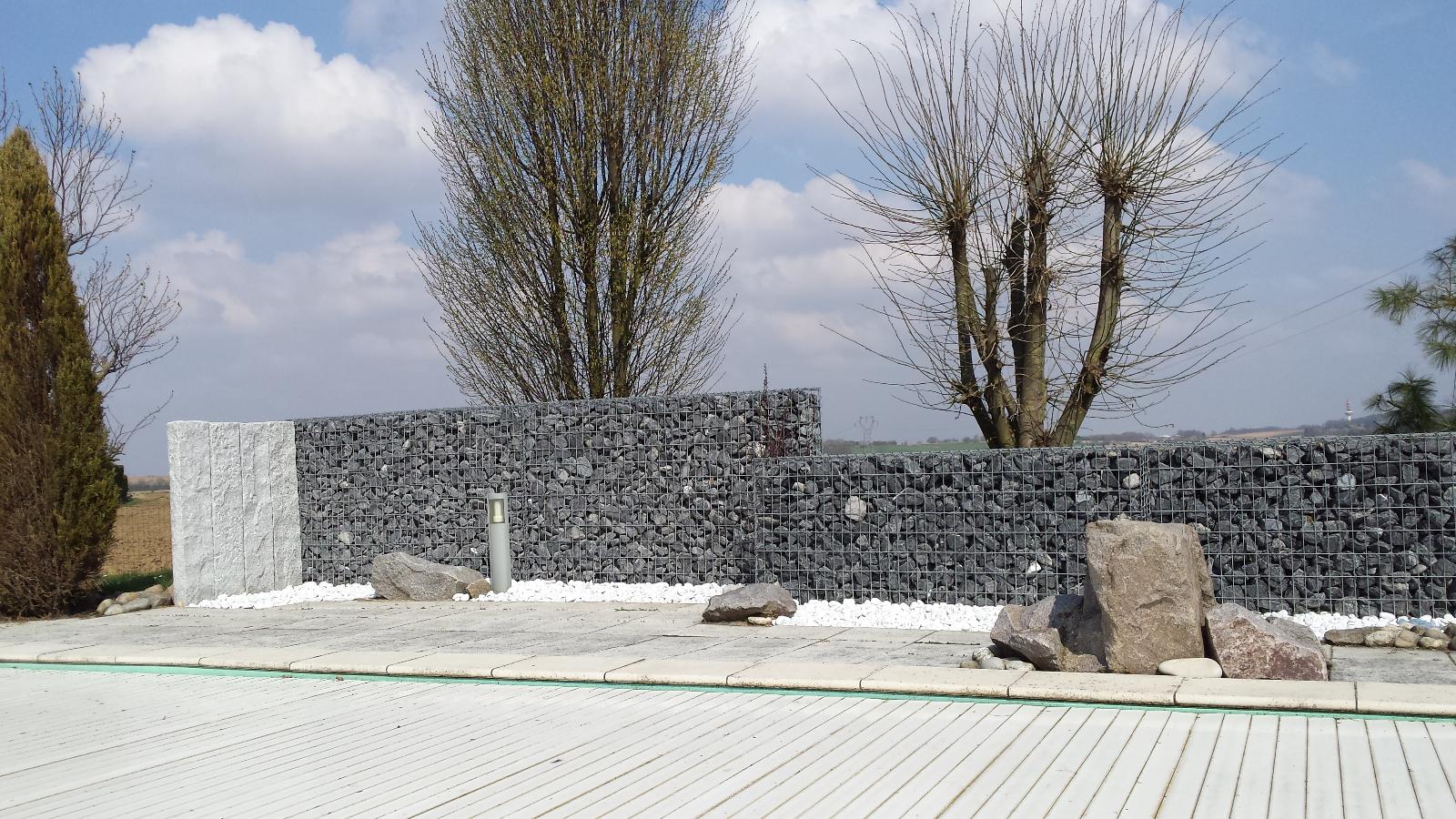 Brise vent en gabions Symphonie verte à Geispolsheim