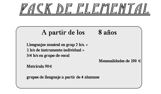 Escuela de Música Tarantel•la pack elemental