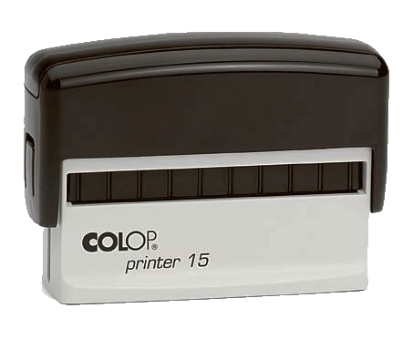 Stempel Colop, rechteckig lang, grau-schwarz