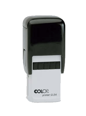 Stempel Colop, rechteckig schmal, grau-schwarz