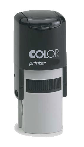 Stempel Colop, rund oval schmal, grau-schwarz