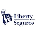 Logotipo da Liberty Seguros com ícone e texto da Estátua da Liberdade.