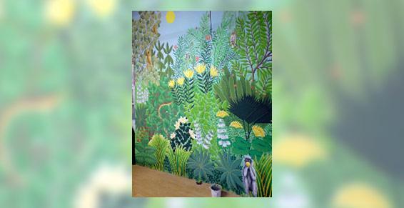 Atelier Guigue, 75003 Paris. Panoramique inspiration Douanier Rousseau