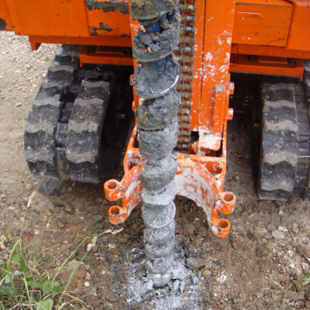 Sol pollué extrait par forage