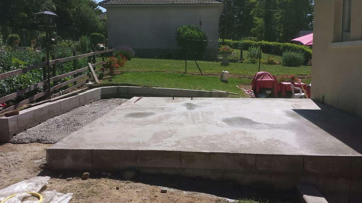 Dalle pour réception de véranda dans les Yvelines