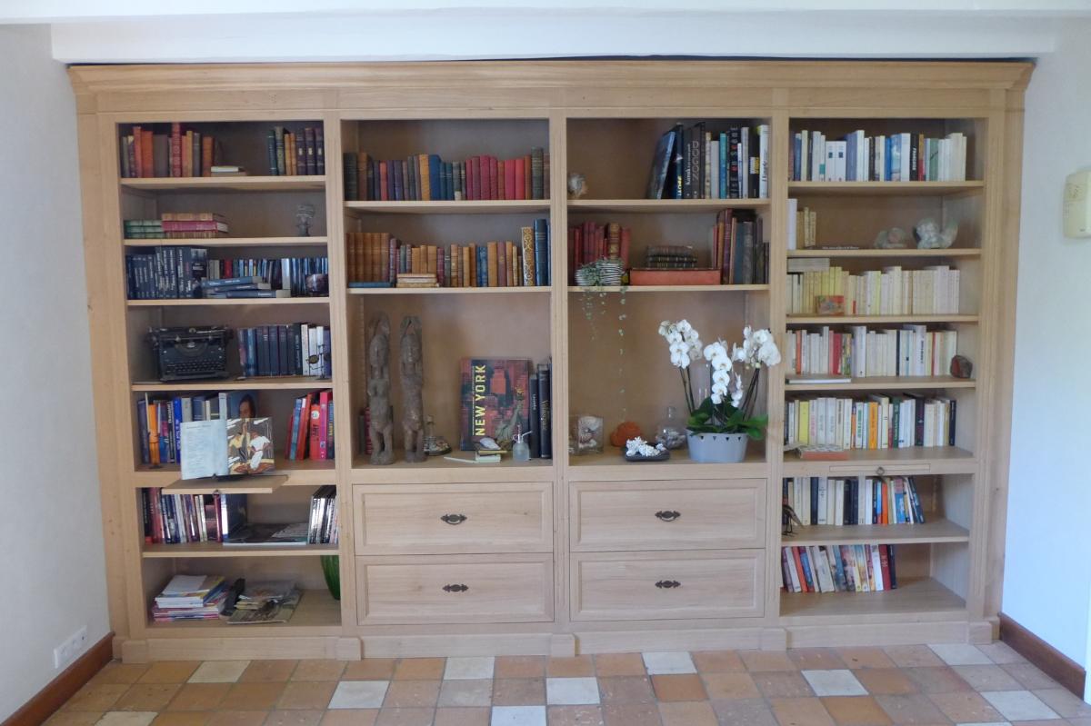 Bibliothèque chêne massif