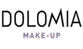 Logo di Dolomia Make-up in testo nero con slogan 