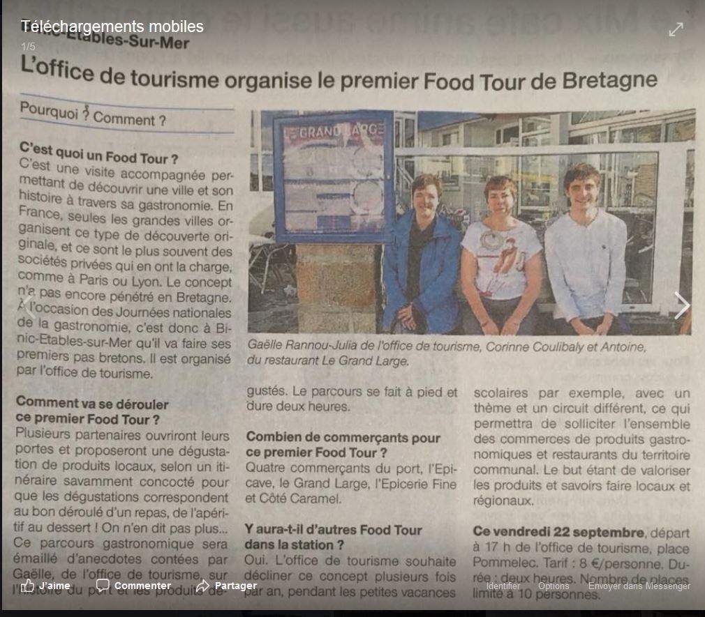 article FOOD TOUR à BINIC