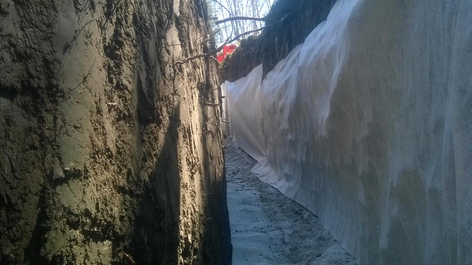 réalisation d'un drain