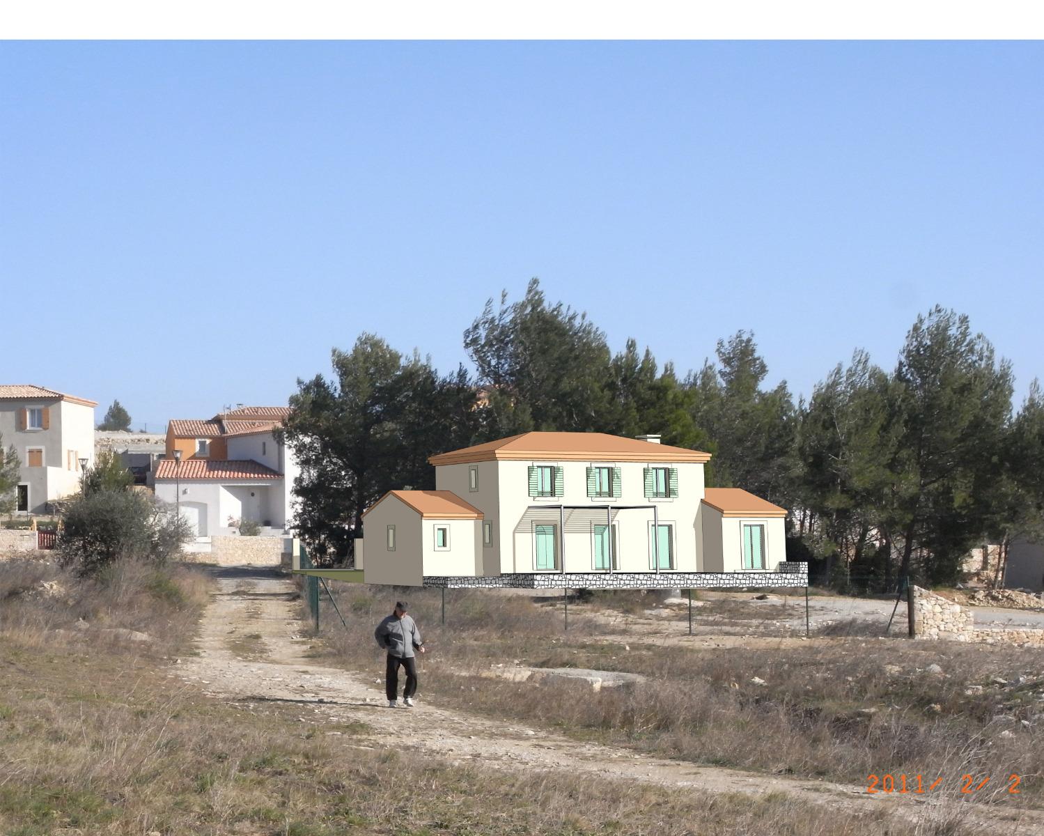 Permis de Construire INSERTION PAYSAGE Villa Garrigue à Nîmes