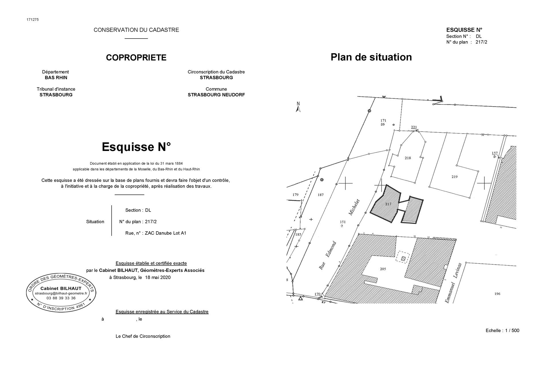 Cabinet BILHAUT Géomètre Alsace Copropriété (Esquisses d'étages)