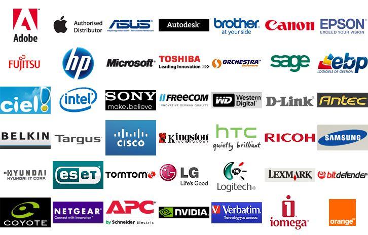 Logiciels :  CIEL SAGE EBP Matériels :  ACER ASUS LENOVO SONY HP MSI TERRA COMPUTER