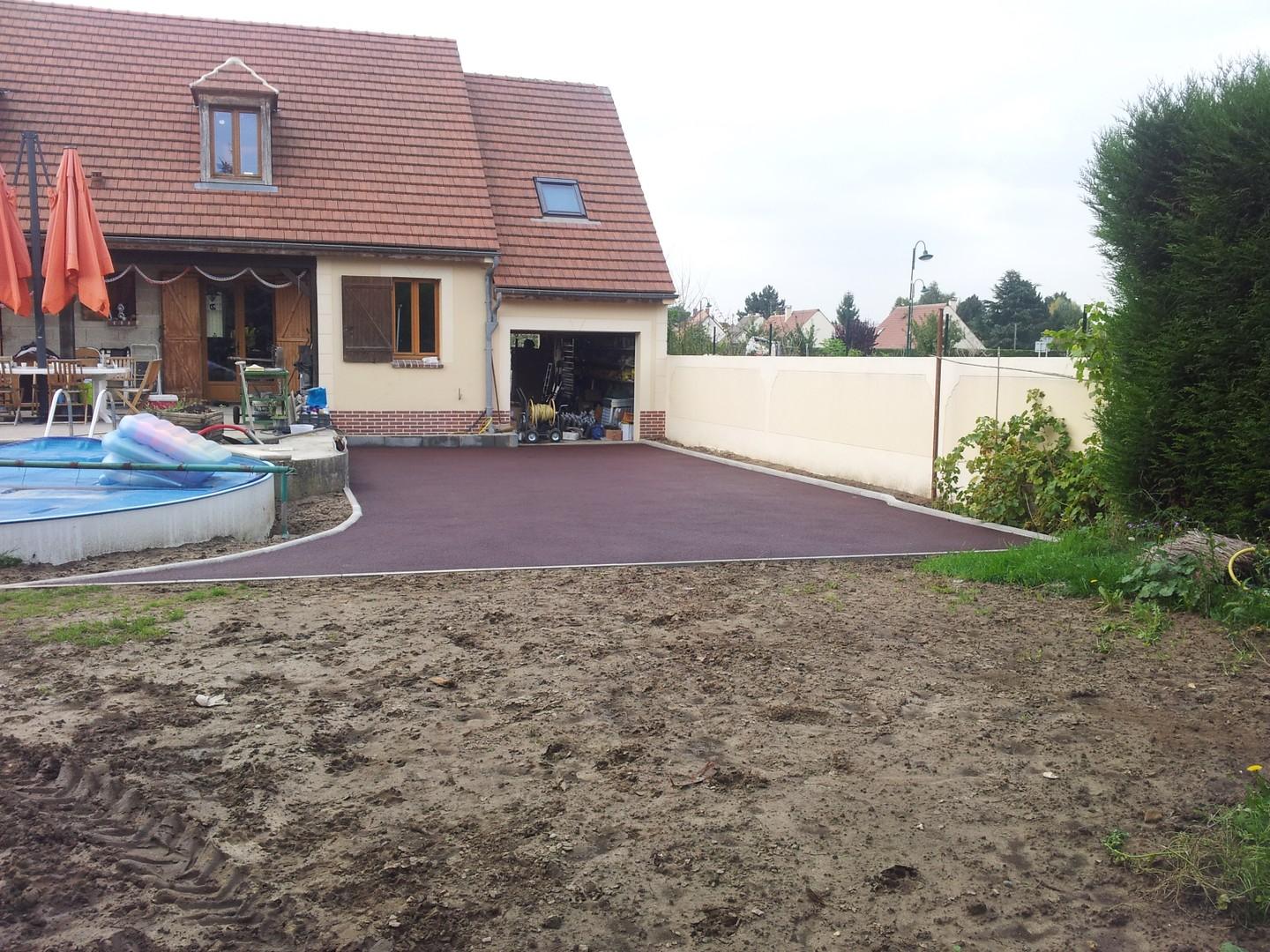 Poisson Terrassement - enrobé coloré particuliers - Senlis