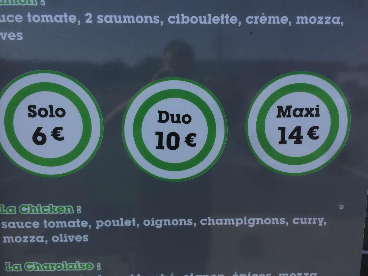 Prix des pizzas de la pizzeria Bella Pizza