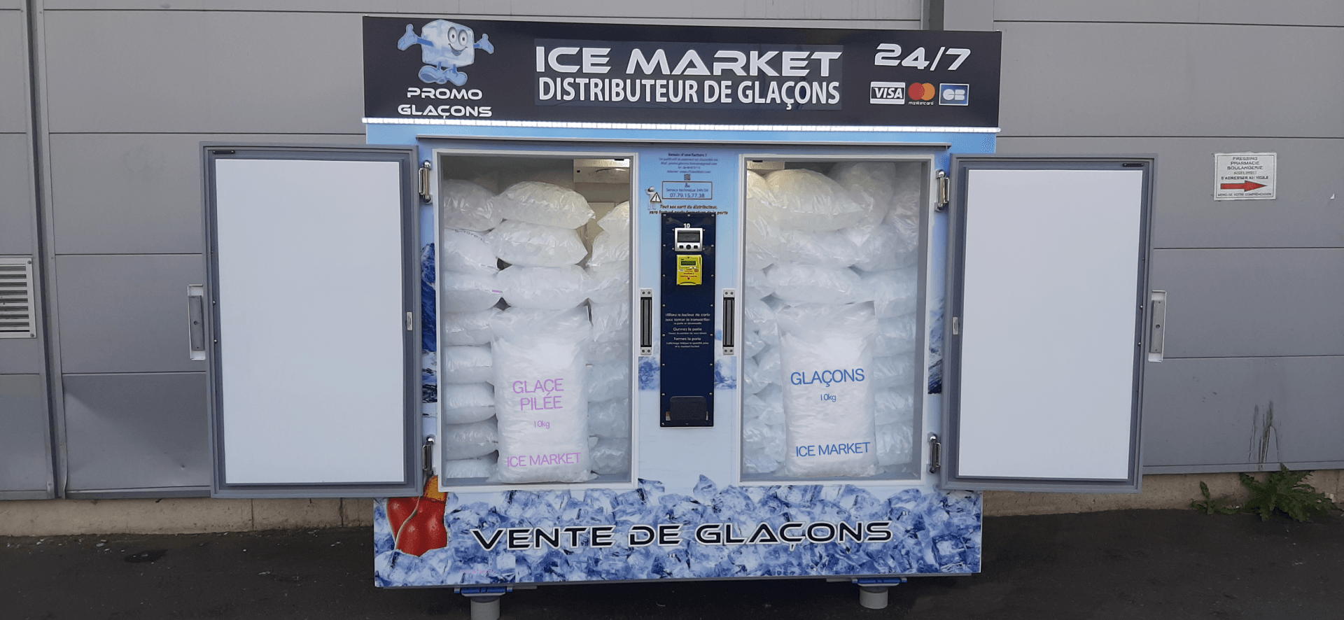 Nos distributeur de Glaçons et Glace pilée en sac à partir de 6,25€