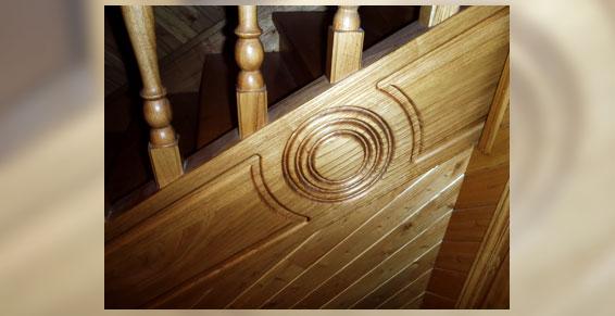 Rosace escalier châtaignier