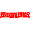 Un logotipo rojo y blanco de loto sobre un fondo blanco.
