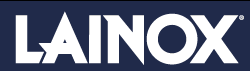 Un logotipo de Lainox sobre un fondo azul.