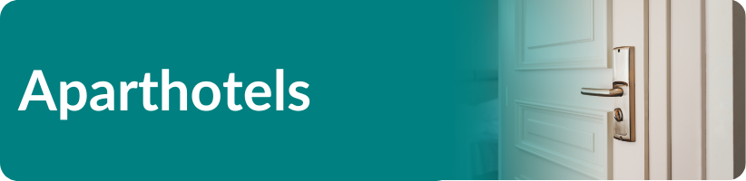 A door with the word aparthotels on it