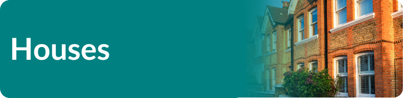 A blue background with the word houses on it