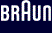 Das Wort „Braun“ steht in weißer Schrift auf blauem Grund.