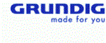 Ein blau-weißes Logo für Grundig, das für Sie gemacht wurde