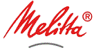 Ein rot-weißes Logo für Melitta auf weißem Hintergrund.
