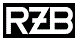 Das wort rzb steht in weißer schrift auf schwarzem grund.