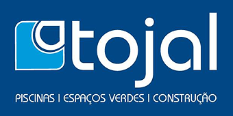 Um logotipo azul e branco para uma empresa chamada atojal