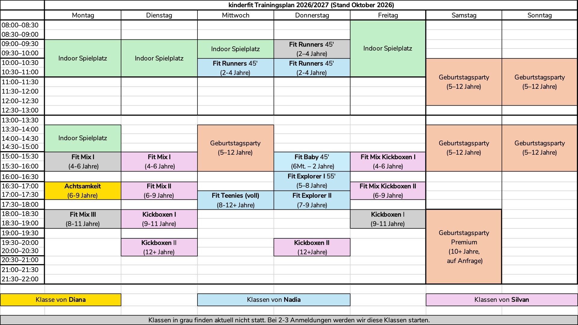 Stundenplan kinderfit
