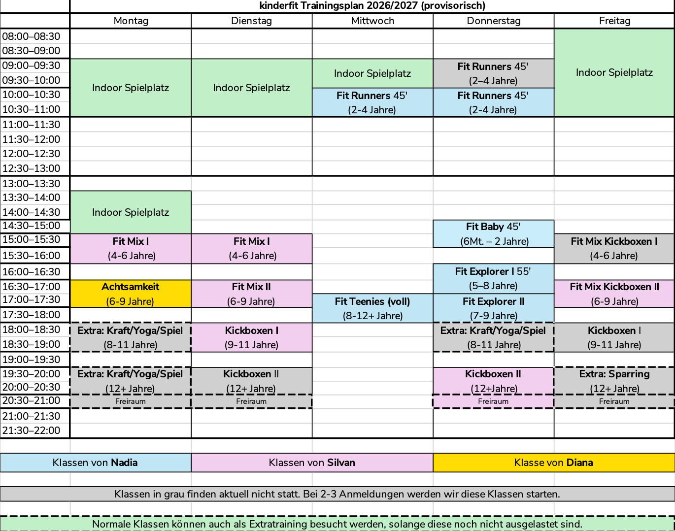 Stundenplan kinderfit