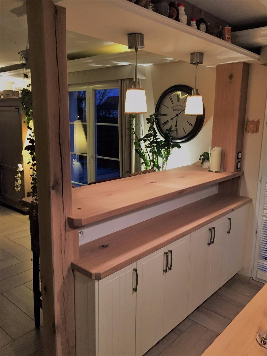 Plan de travail chene massif, aspect naturel