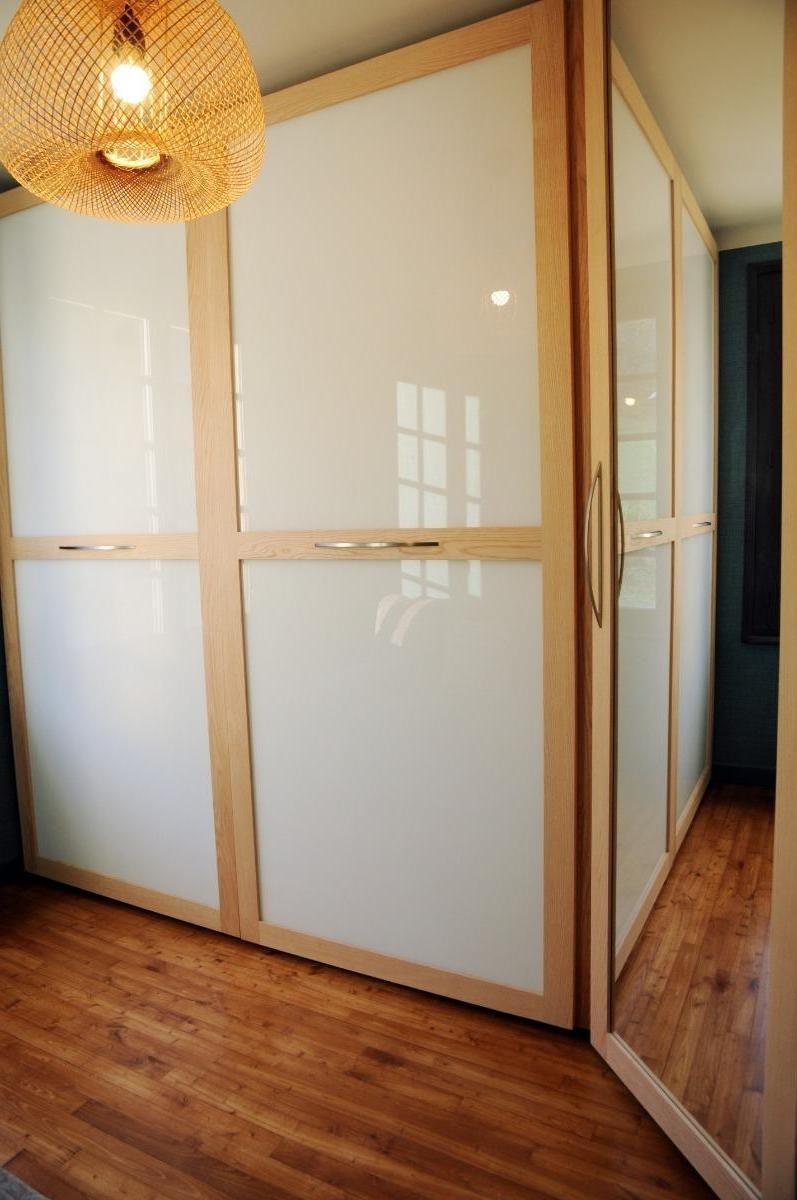 Dressing - Panneaux verre extra clair laqués blanc- Tréguier