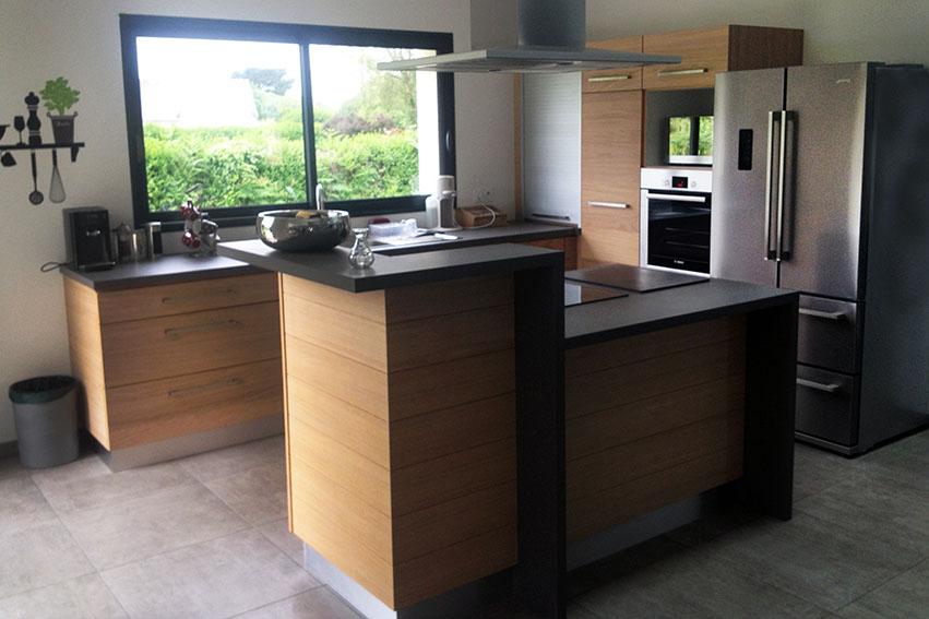 Portes mix match chêne - Plan de travail en stratifié - Penvenan